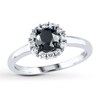 Black Diamond Ring 1 ct tw Round-cut 10K White Gold