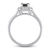Thumbnail Image 2 of Black/White Diamond Ring 5/8 ct tw Princess-cut 10K White Gold