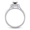 Thumbnail Image 3 of Black/White Diamond Ring 5/8 ct tw Princess-cut 10K White Gold
