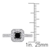 Thumbnail Image 3 of Black/White Diamond Ring 5/8 ct tw Princess-cut 10K White Gold
