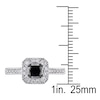 Thumbnail Image 4 of Black/White Diamond Ring 5/8 ct tw Princess-cut 10K White Gold