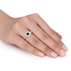 Thumbnail Image 4 of Black/White Diamond Ring 5/8 ct tw Princess-cut 10K White Gold