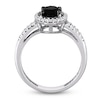 Thumbnail Image 3 of Black Diamond Ring 1 ct tw Oval-cut 14K White Gold