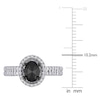 Thumbnail Image 4 of Black Diamond Ring 1 ct tw Oval-cut 14K White Gold