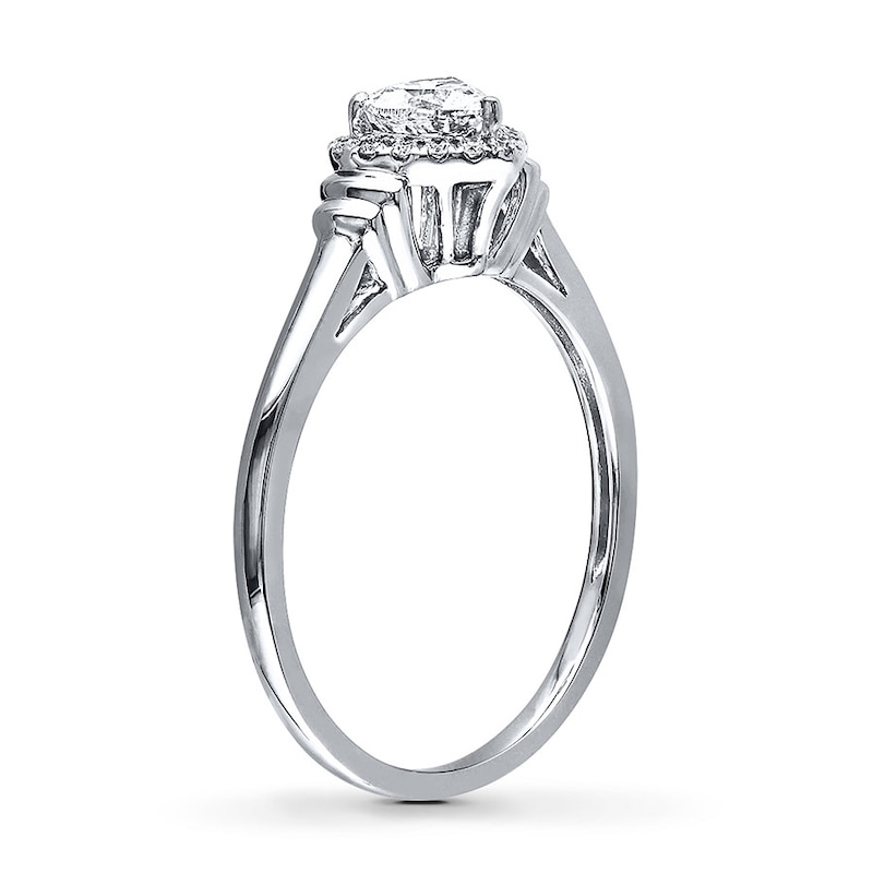 Main Image 2 of Diamond Engagement Ring 1/2 ct tw Heart-Shaped 14K White Gold