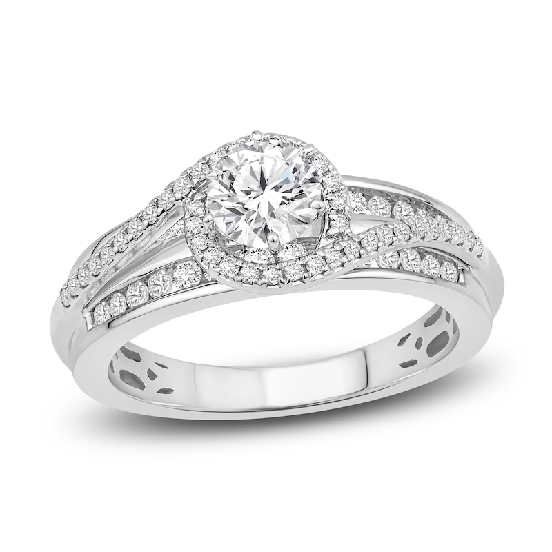 Diamond Engagement Ring 7/8 ct tw Round-cut 14K White Gold