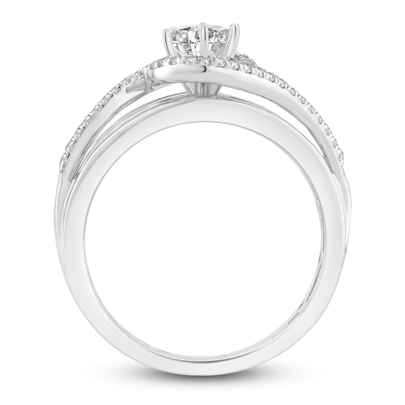 Main Image 2 of Diamond Engagement Ring 7/8 ct tw Round-cut 14K White Gold