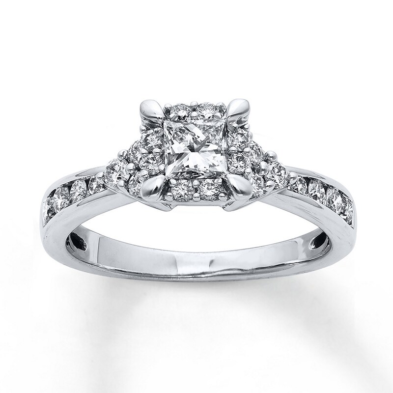 Diamond Engagement Ring 1 Carat tw Round-cut 14K White Gold
