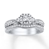 Thumbnail Image 1 of Diamond Bridal Set 5/8 ct tw Princess-cut 14K White Gold