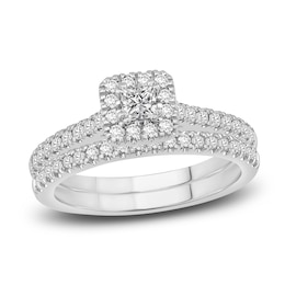 Diamond Bridal Set 5/8 ct tw Princess-cut 14K White Gold