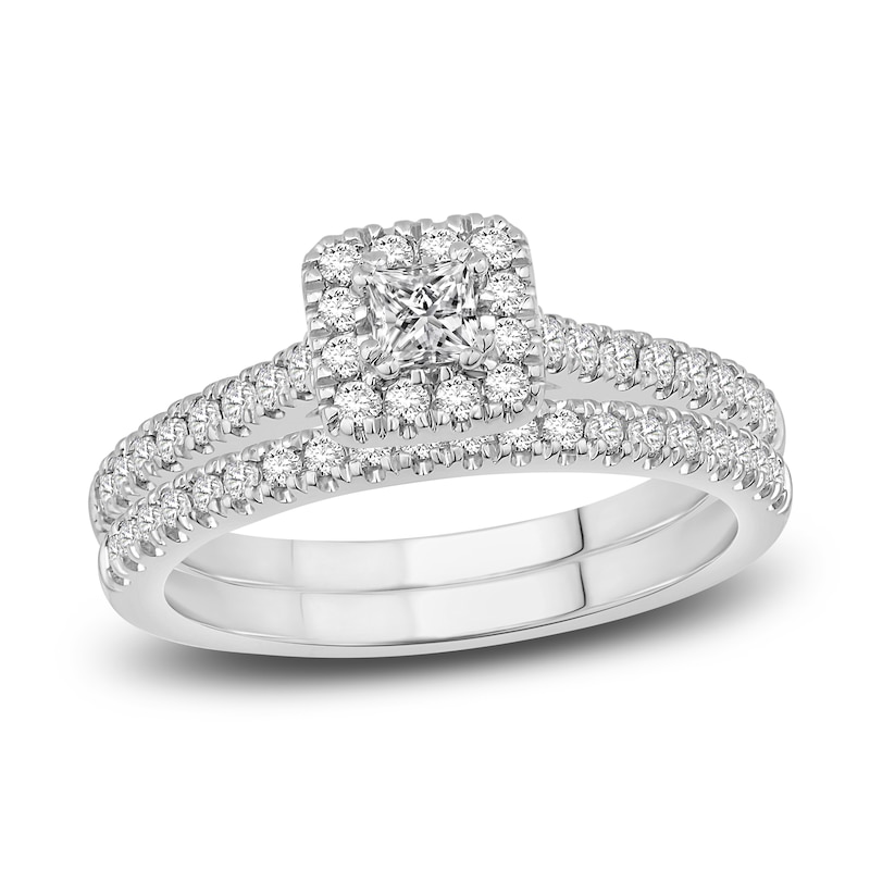 Diamond Bridal Set 5/8 ct tw Princess-cut 14K White Gold