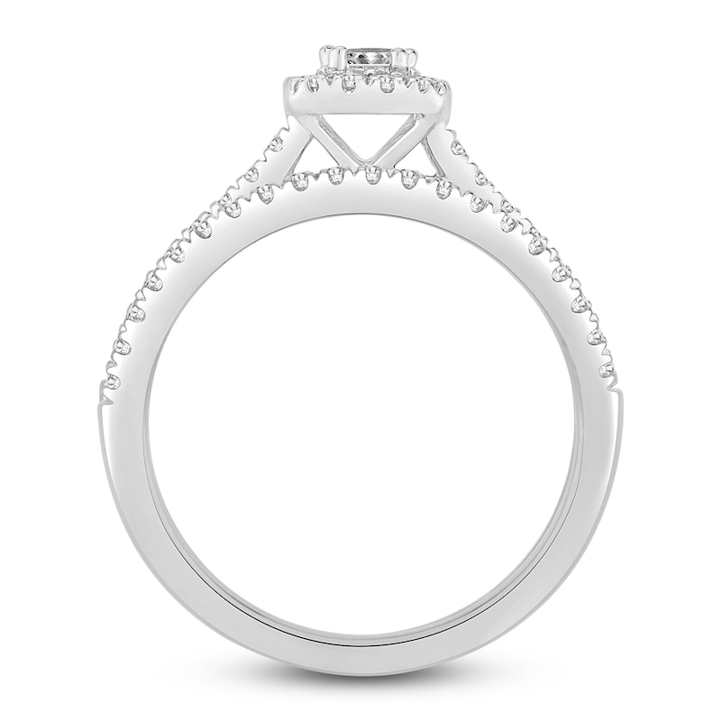 Main Image 2 of Diamond Bridal Set 5/8 ct tw Princess-cut 14K White Gold