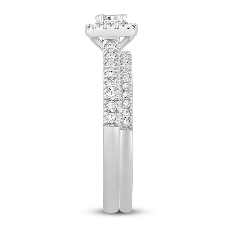 Main Image 3 of Diamond Bridal Set 5/8 ct tw Princess-cut 14K White Gold