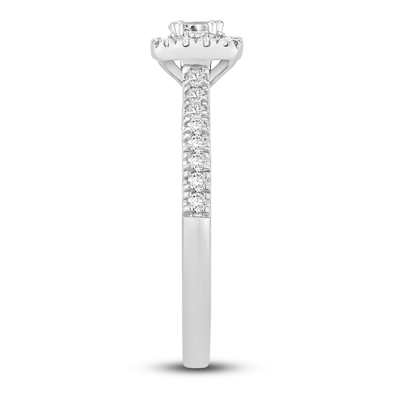 Main Image 6 of Diamond Bridal Set 5/8 ct tw Princess-cut 14K White Gold