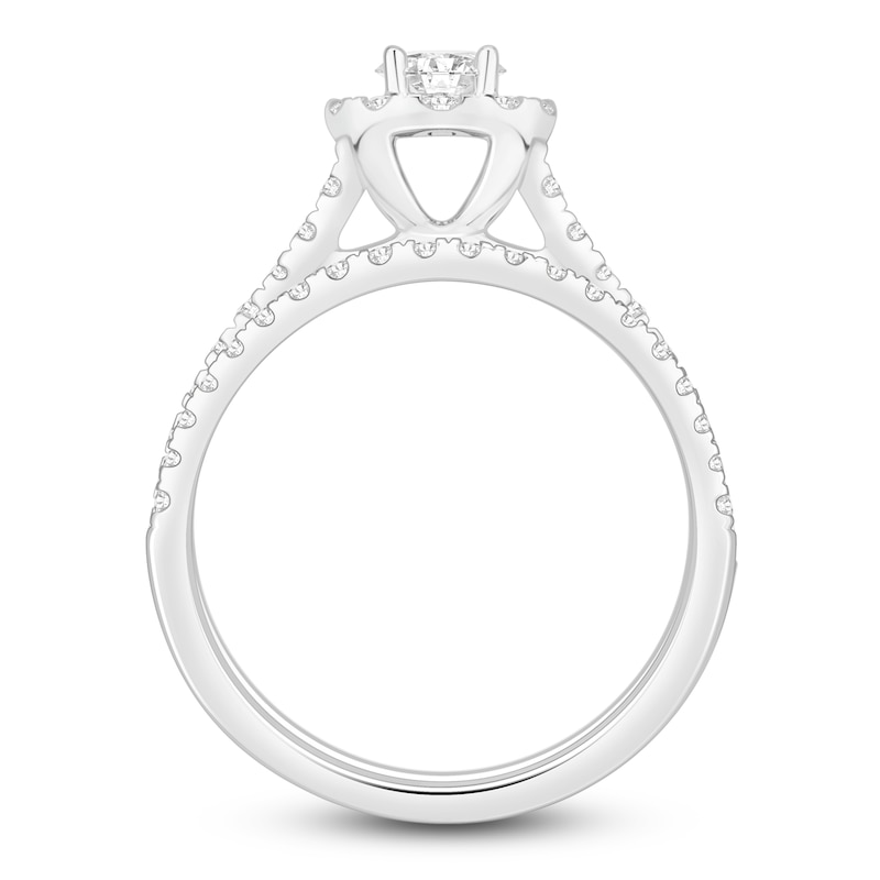 Main Image 2 of Diamond Bridal Set 5/8 ct tw Round-cut 14K White Gold