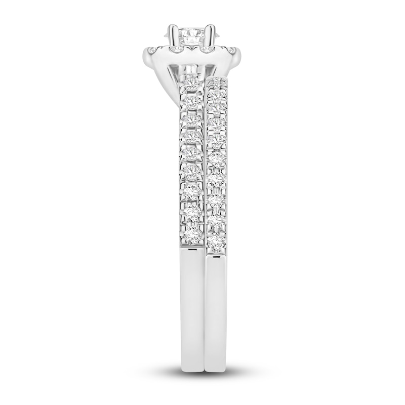 Main Image 3 of Diamond Bridal Set 5/8 ct tw Round-cut 14K White Gold