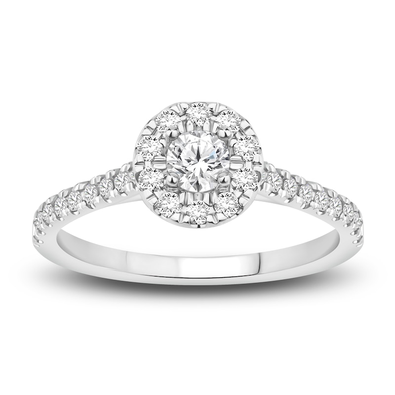 Main Image 4 of Diamond Bridal Set 5/8 ct tw Round-cut 14K White Gold