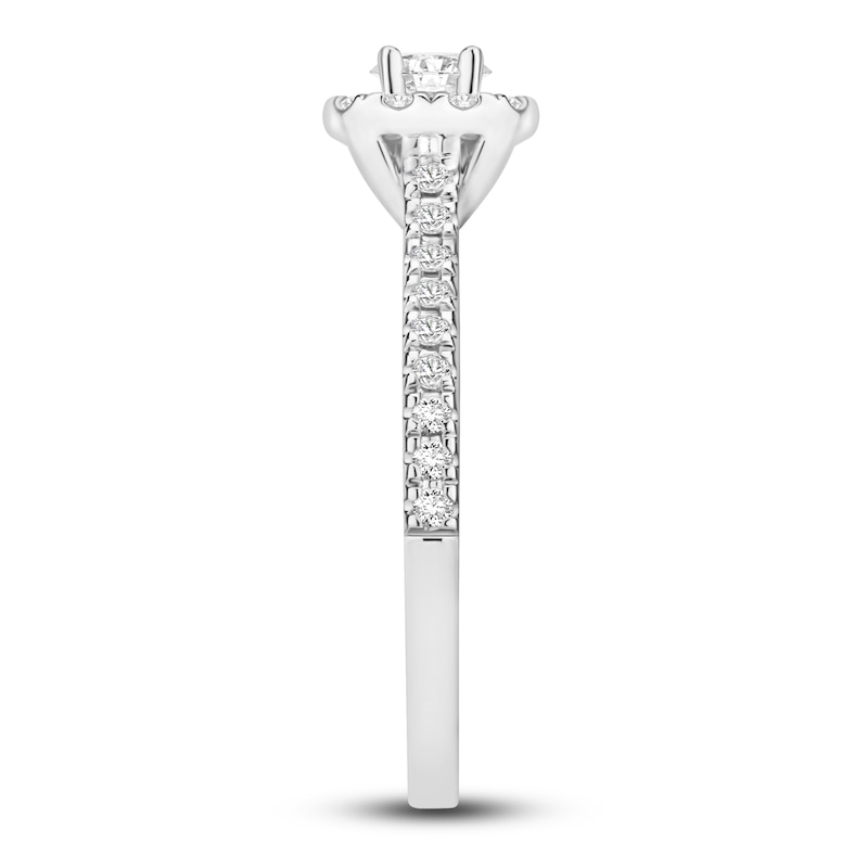 Main Image 6 of Diamond Bridal Set 5/8 ct tw Round-cut 14K White Gold
