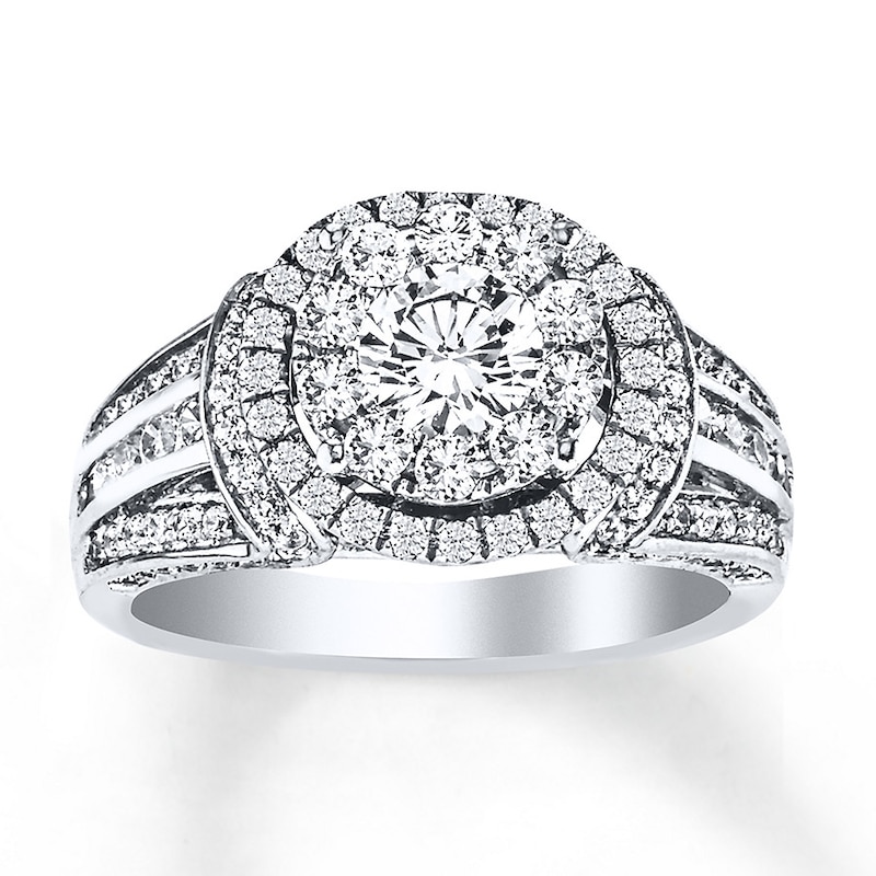 Diamond Engagement Ring 1-1/2 ct tw Round-cut 14K White Gold