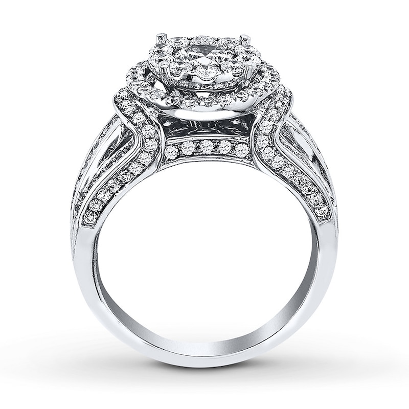 Main Image 2 of Diamond Engagement Ring 1-1/2 ct tw Round-cut 14K White Gold