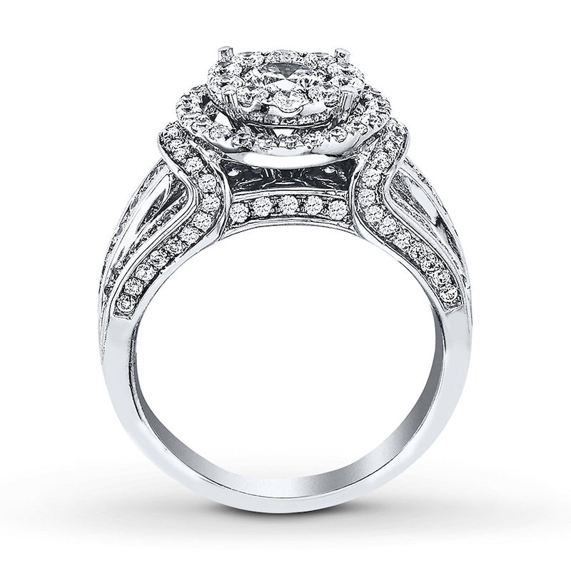 Diamond Engagement Ring 1-1/2 ct tw Round-cut 14K White Gold