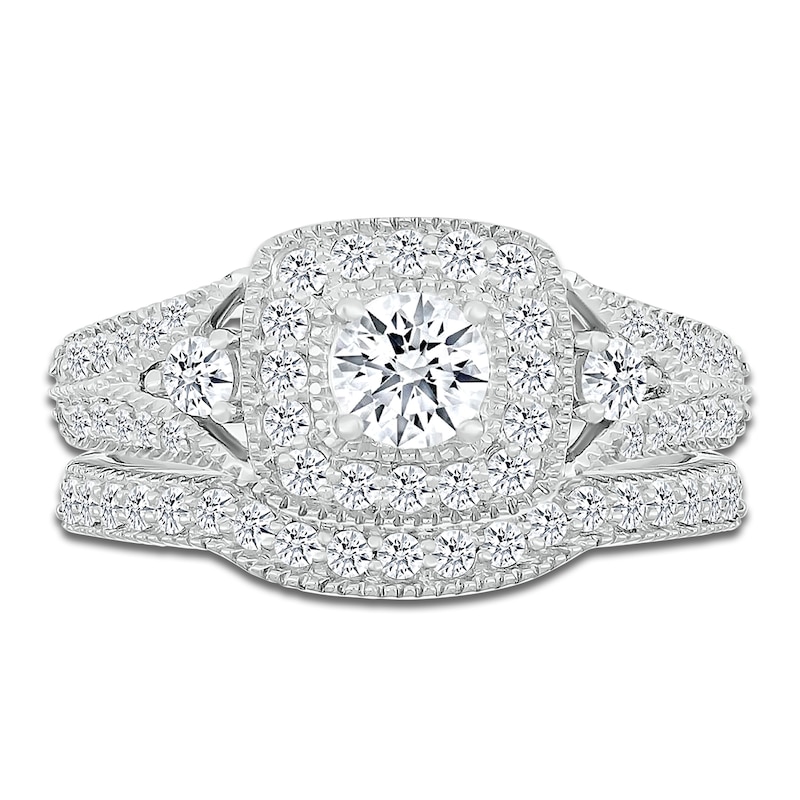 Diamond Bridal Set 7/8 ct tw Round-cut 14K White Gold