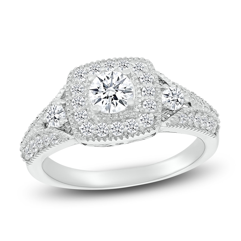 Main Image 5 of Diamond Bridal Set 7/8 ct tw Round-cut 14K White Gold