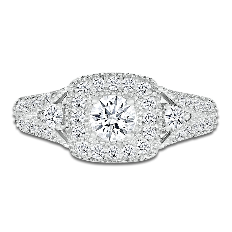 Main Image 6 of Diamond Bridal Set 7/8 ct tw Round-cut 14K White Gold