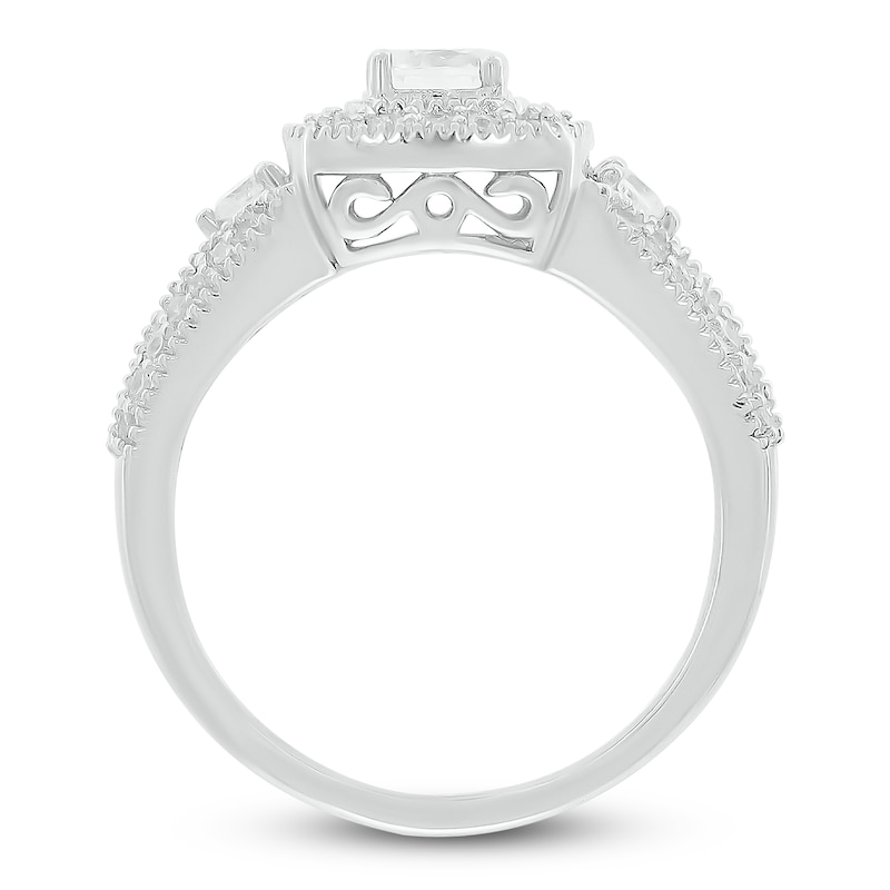 Main Image 7 of Diamond Bridal Set 7/8 ct tw Round-cut 14K White Gold