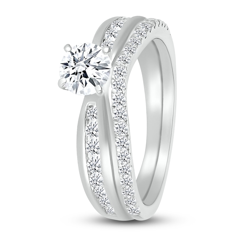 Main Image 4 of Diamond Bridal Set 7/8 ct tw Round-cut 14K White Gold