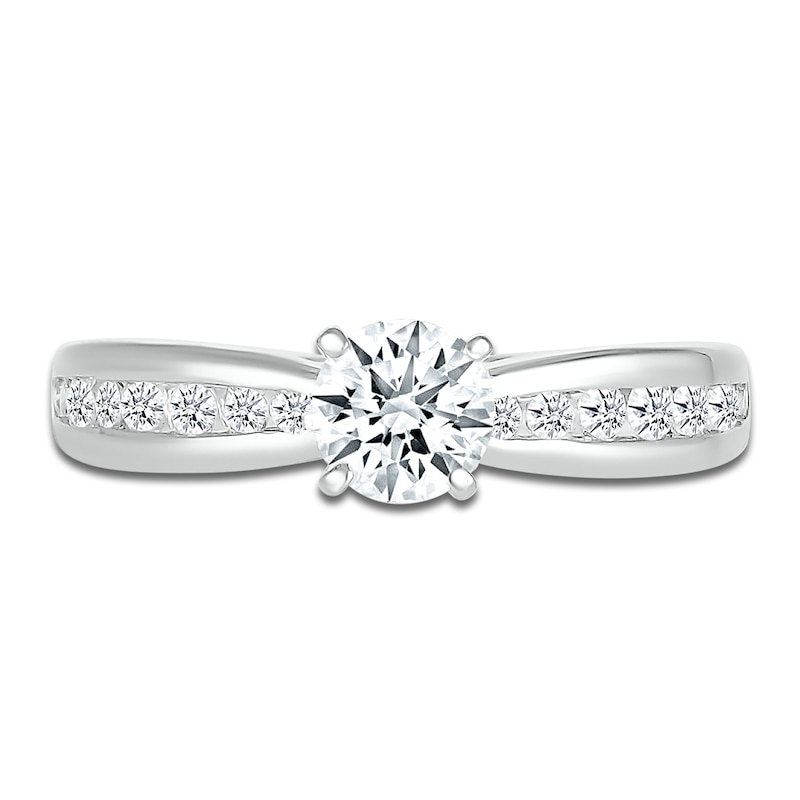 Main Image 6 of Diamond Bridal Set 7/8 ct tw Round-cut 14K White Gold