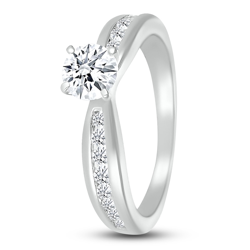 Main Image 8 of Diamond Bridal Set 7/8 ct tw Round-cut 14K White Gold