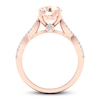 Thumbnail Image 1 of Morganite Engagement Ring 1/3 ct tw Diamonds 14K Rose Gold