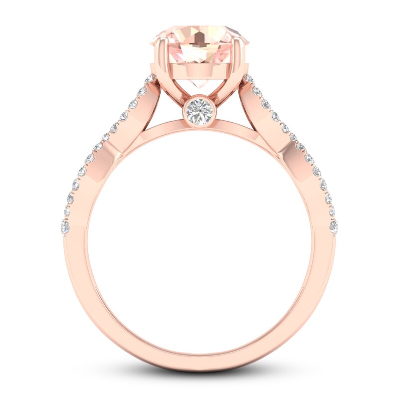 Morganite Engagement Ring 1/3 ct tw Diamonds 14K Rose Gold