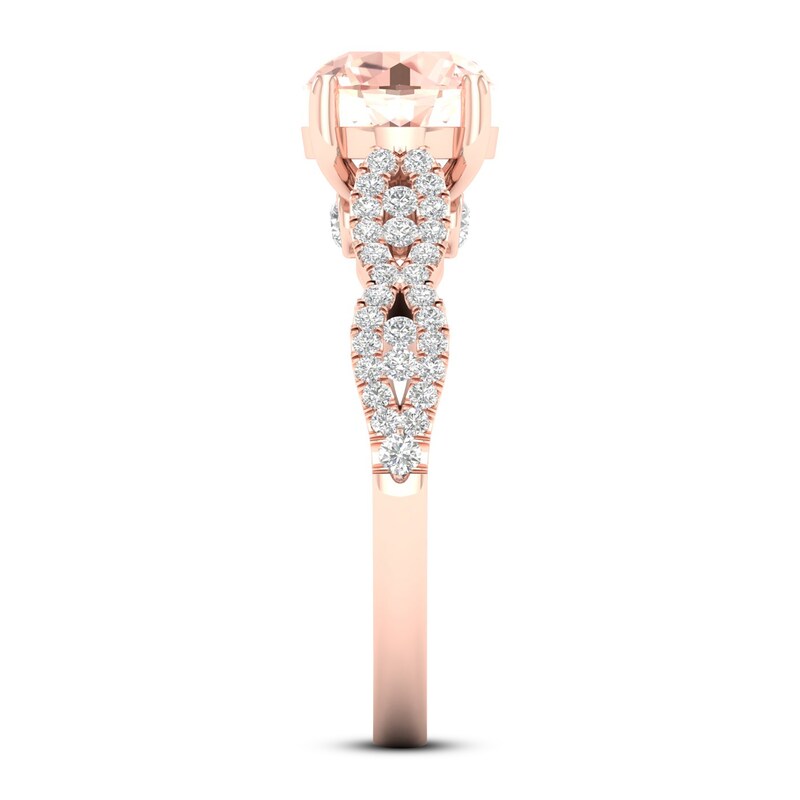 Morganite Engagement Ring 1/3 ct tw Diamonds 14K Rose Gold