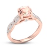 Thumbnail Image 3 of Morganite Engagement Ring 1/3 ct tw Diamonds 14K Rose Gold