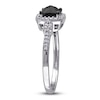 Thumbnail Image 1 of Black Diamond Ring 1 ct tw Cushion-cut 14K White Gold