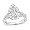 Thumbnail Image 0 of Diamond Engagement Ring 1 3/4 ct tw Round/Pear-shaped 14K White Gold