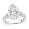 Thumbnail Image 1 of Diamond Engagement Ring 1 3/4 ct tw Round/Pear-shaped 14K White Gold