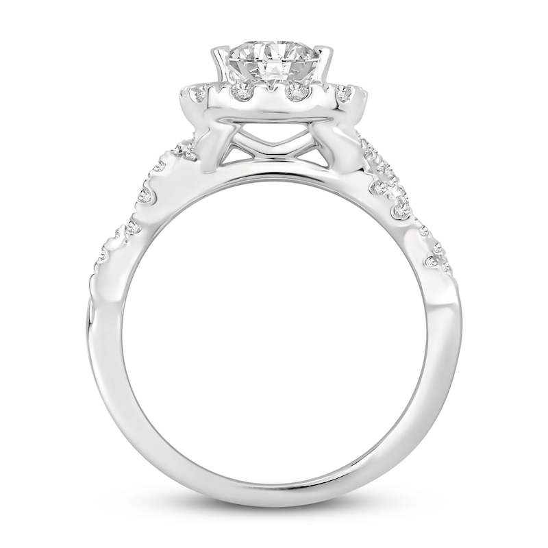 Diamond Engagement Ring 1 3/4 ct tw Round/Pear-shaped 14K White Gold