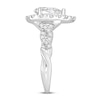 Thumbnail Image 3 of Diamond Engagement Ring 1 3/4 ct tw Round/Pear-shaped 14K White Gold
