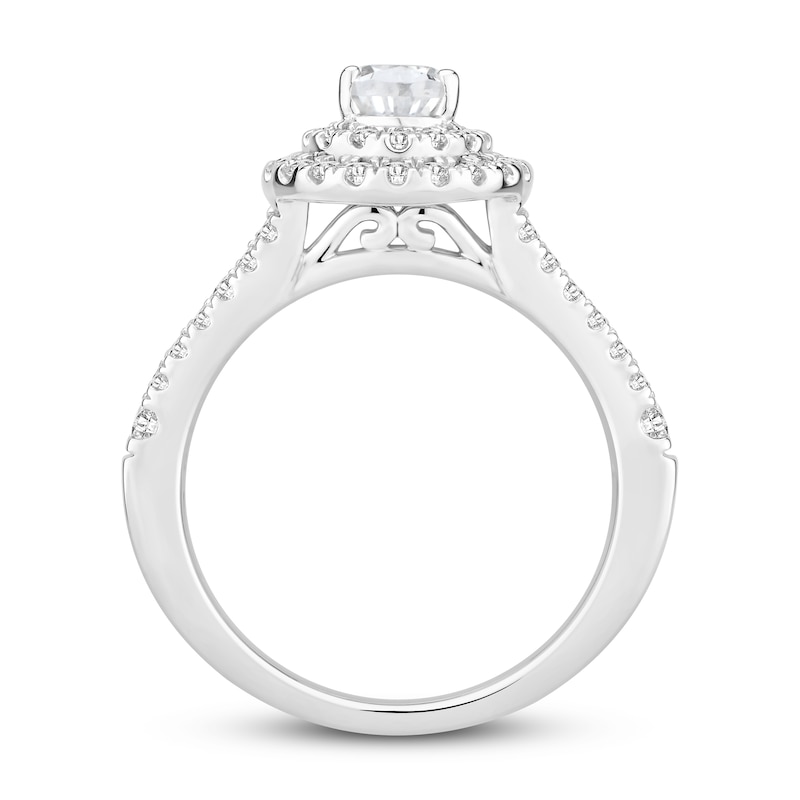 Main Image 2 of Diamond Engagement Ring 1 ct tw Round/Pear-shaped 14K White Gold