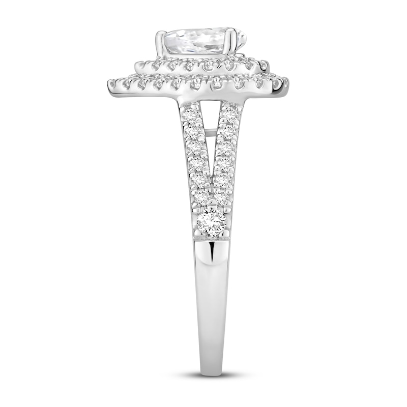 Main Image 3 of Diamond Engagement Ring 1 ct tw Round/Pear-shaped 14K White Gold