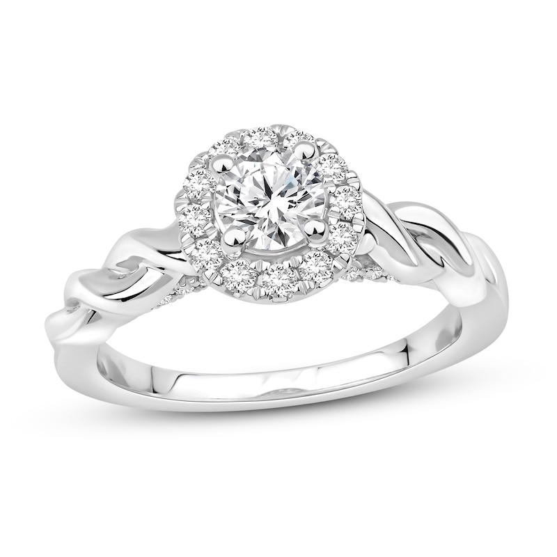Main Image 1 of Diamond Engagement Ring 7/8 ct tw Round 14K White Gold