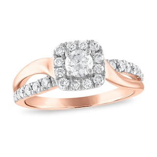 Diamond Engagement Ring 5/8 ct tw Round 14K Two-Tone