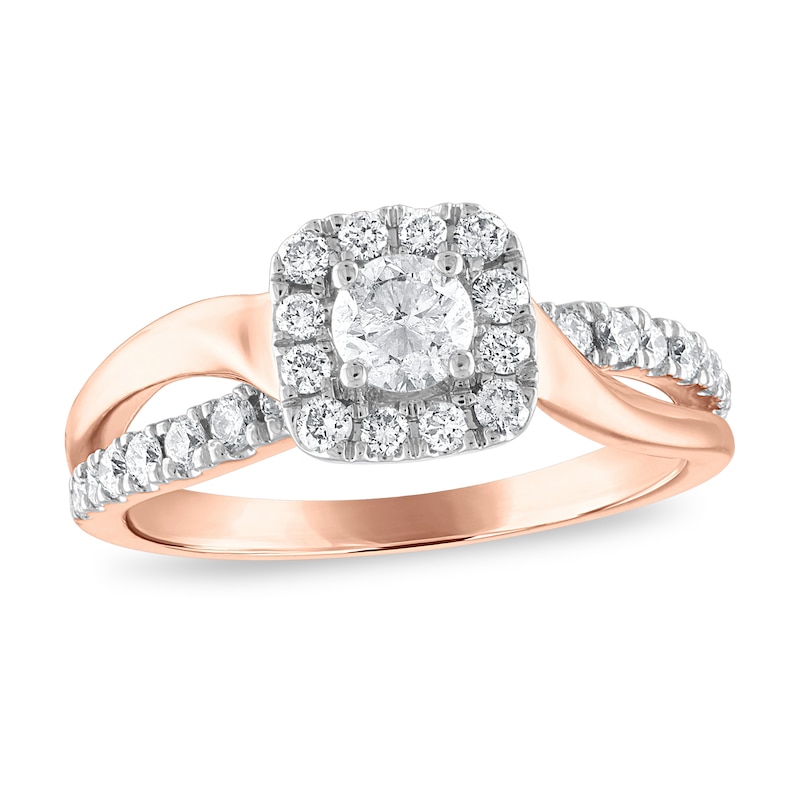 Main Image 1 of Diamond Engagement Ring 5/8 ct tw Round 14K Two-Tone