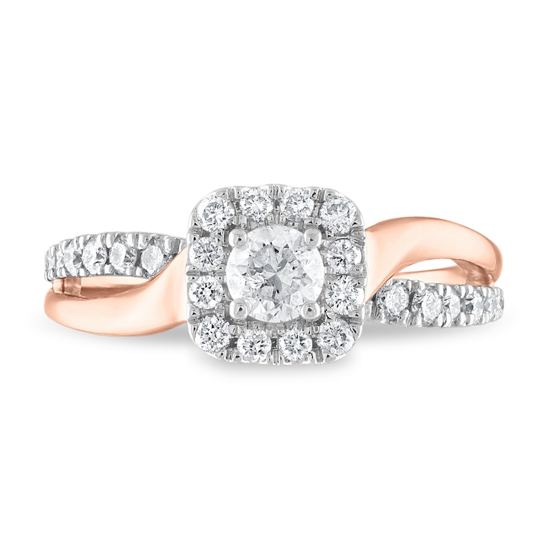 Diamond Engagement Ring 5/8 ct tw Round 14K Two-Tone