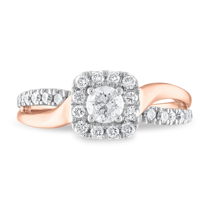 Main Image 3 of Diamond Engagement Ring 5/8 ct tw Round 14K Two-Tone
