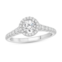 Diamond Engagement Ring 7/8 ct tw Round 14K White Gold