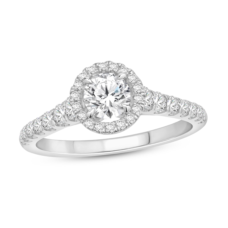 Main Image 1 of Diamond Engagement Ring 7/8 ct tw Round 14K White Gold